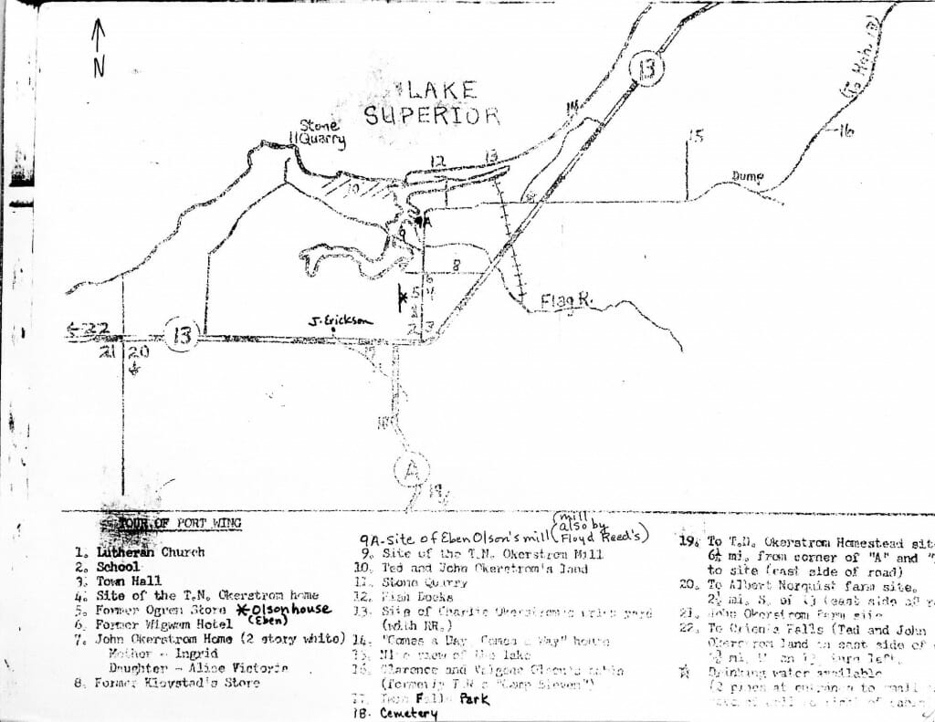 Early map of Port Wing